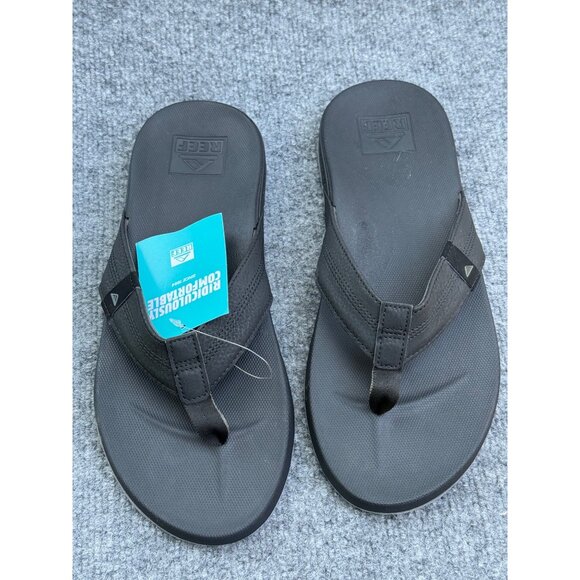Reef Mens Flip Flops Size 11 Black  Cushion Phantom Synthetic Upper & Outsole - Picture 12 of 16